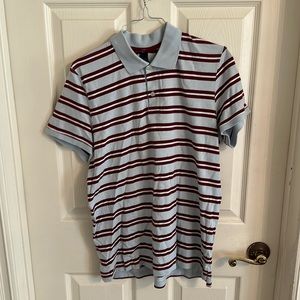 Blue striped polo M